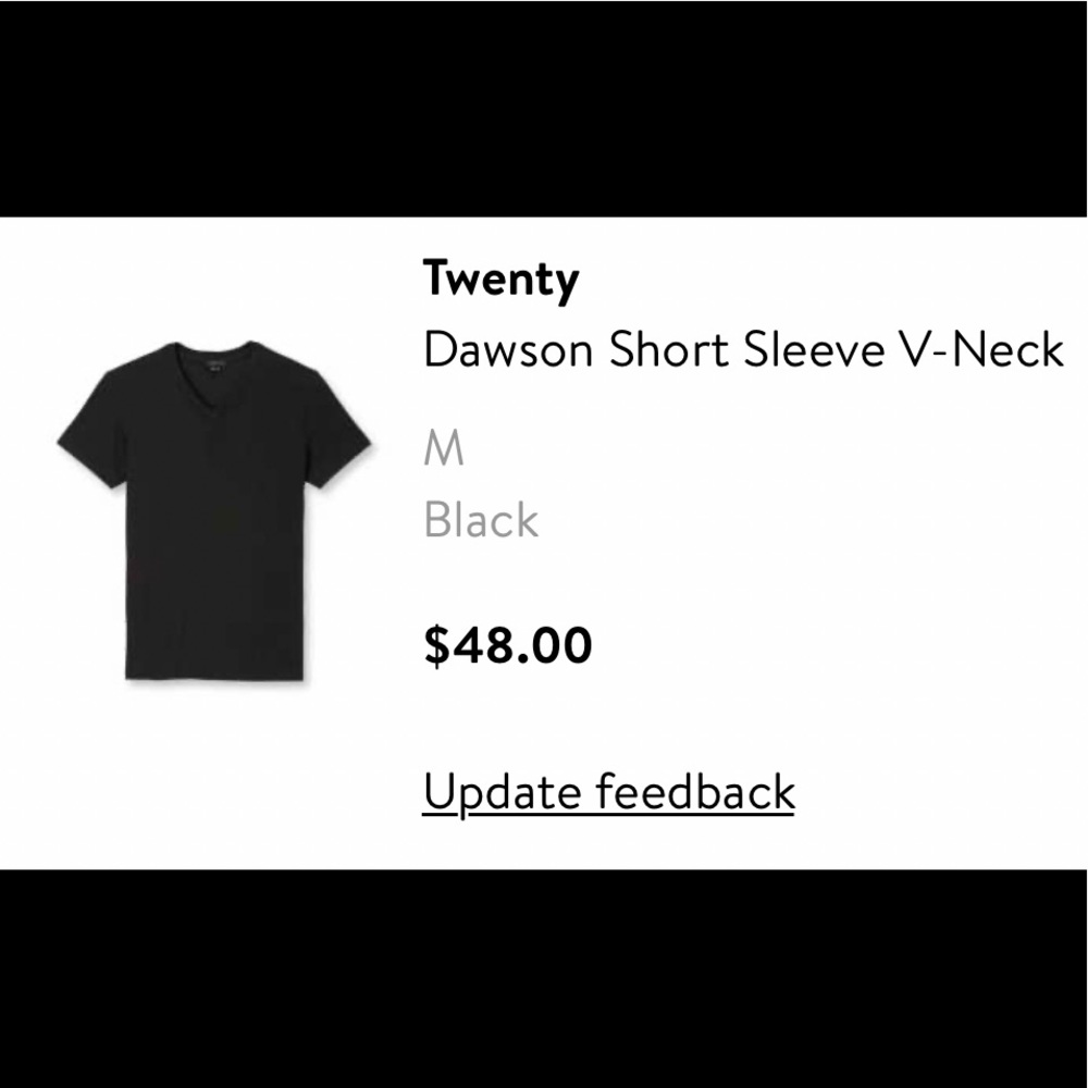 Black v-neck shirt